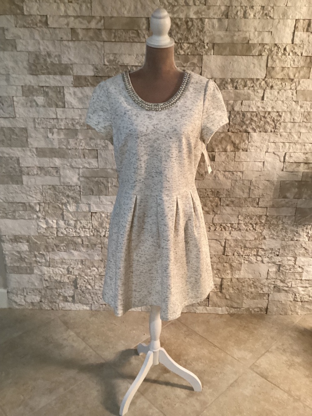 Maison Jules Jeweled Neckline Dress (NWT) - Picture 1 of 13